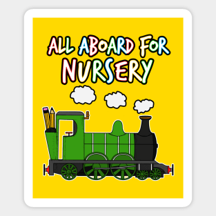 All Aboard For Nursery Steam Train Magnet